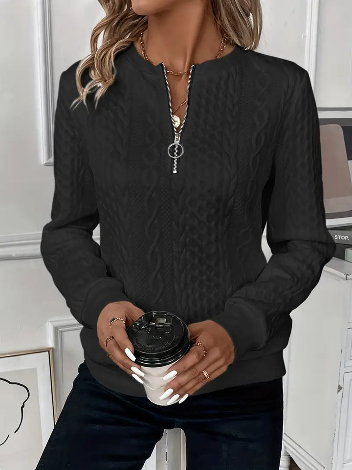 Emma Elegant Quarter-Zip Sweater