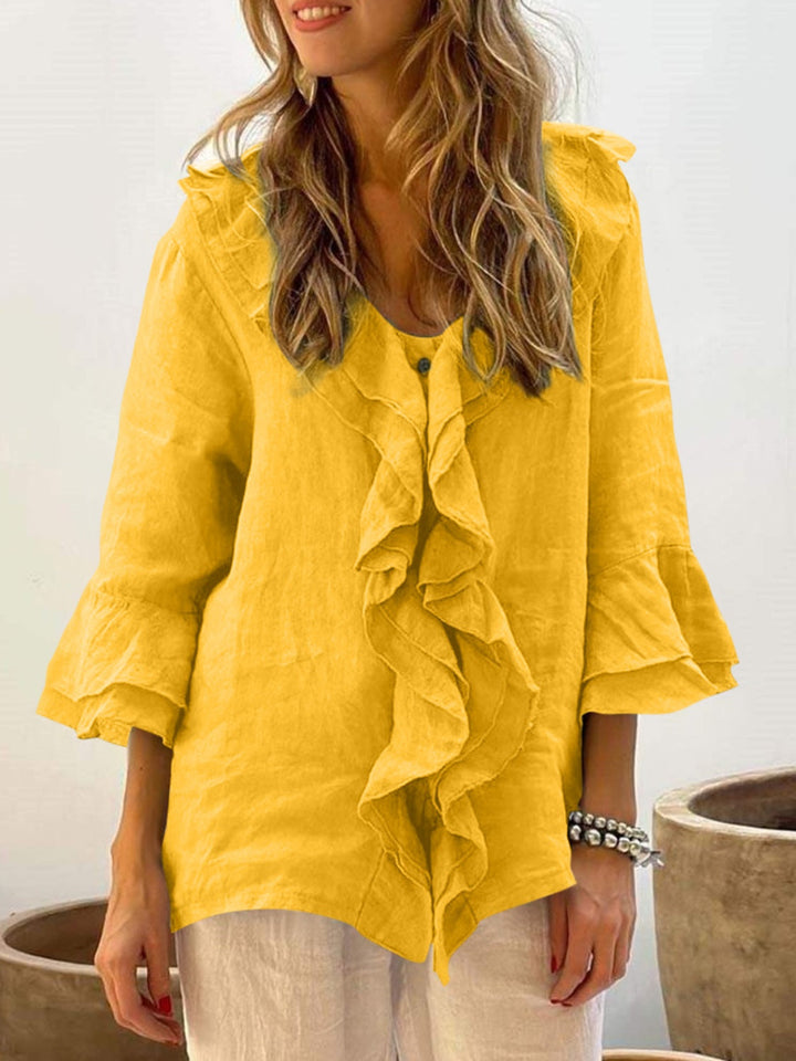 Nadine Chic Bell Sleeve Ruffle Top