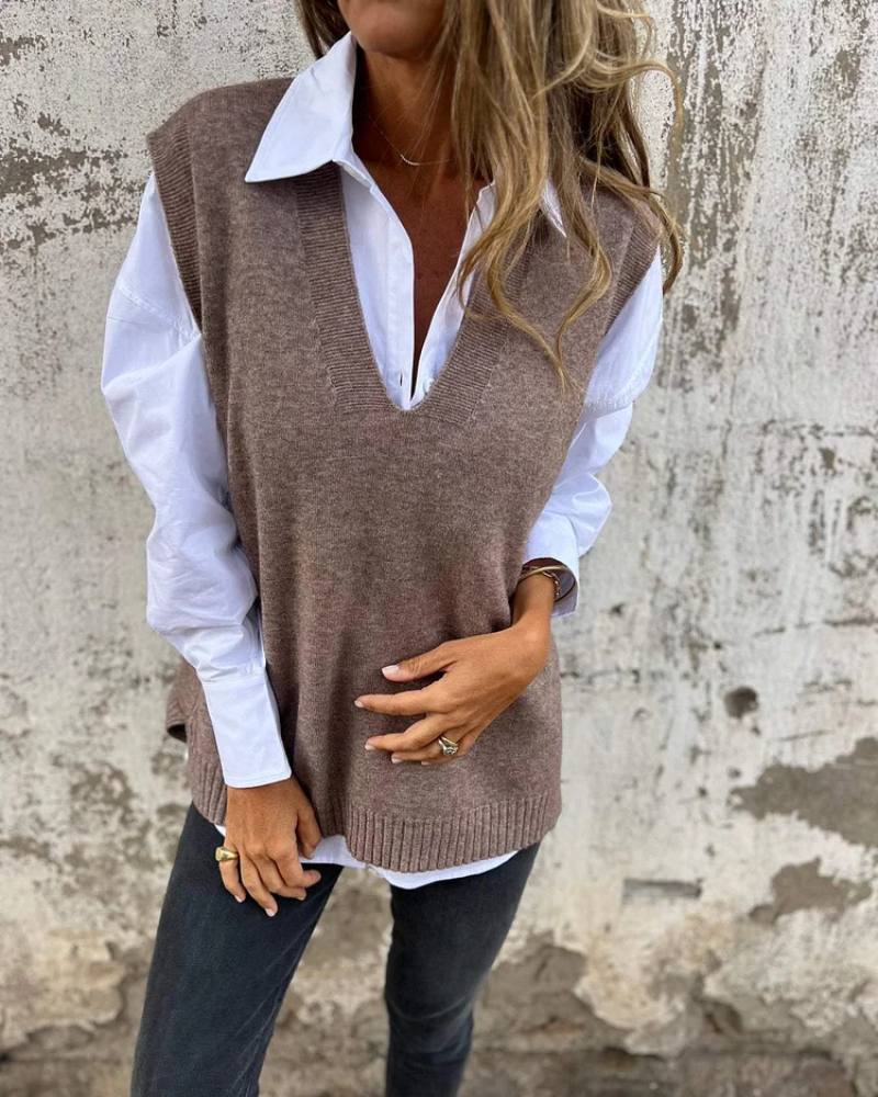 Evelyn Stylish Knit Sweater Vest
