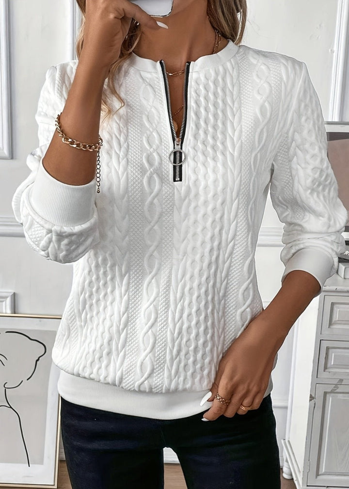 Emma Elegant Quarter-Zip Sweater
