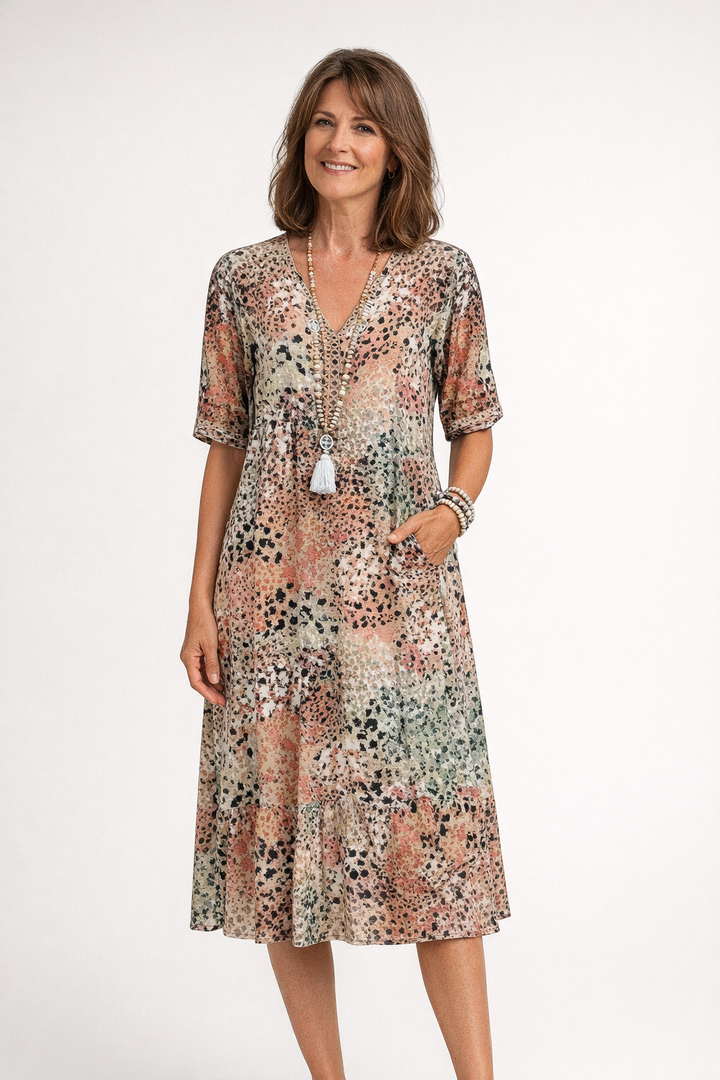 Amélie Elegant Printed Dress