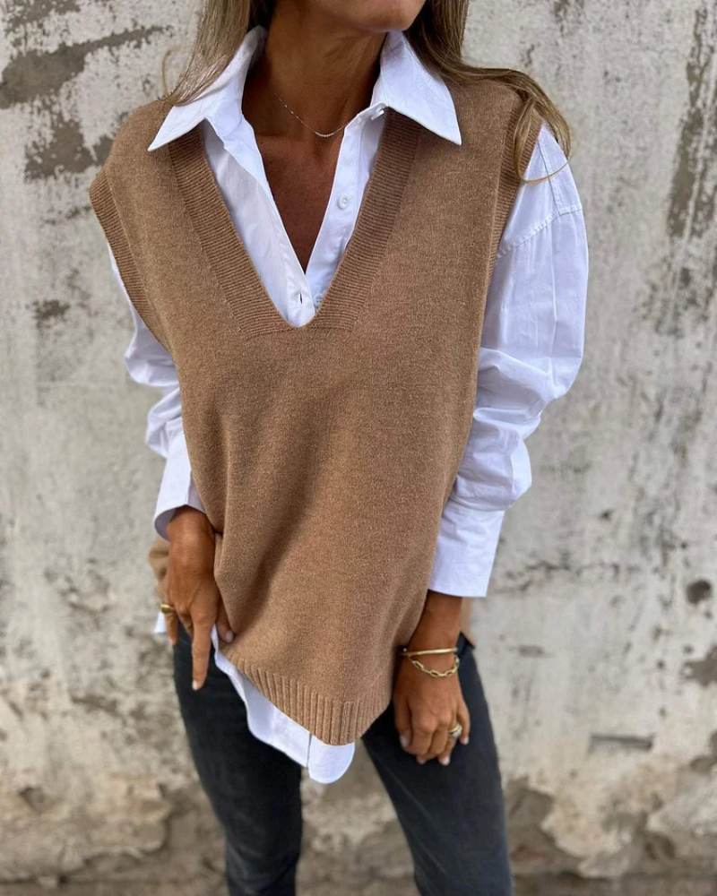 Evelyn Stylish Knit Sweater Vest
