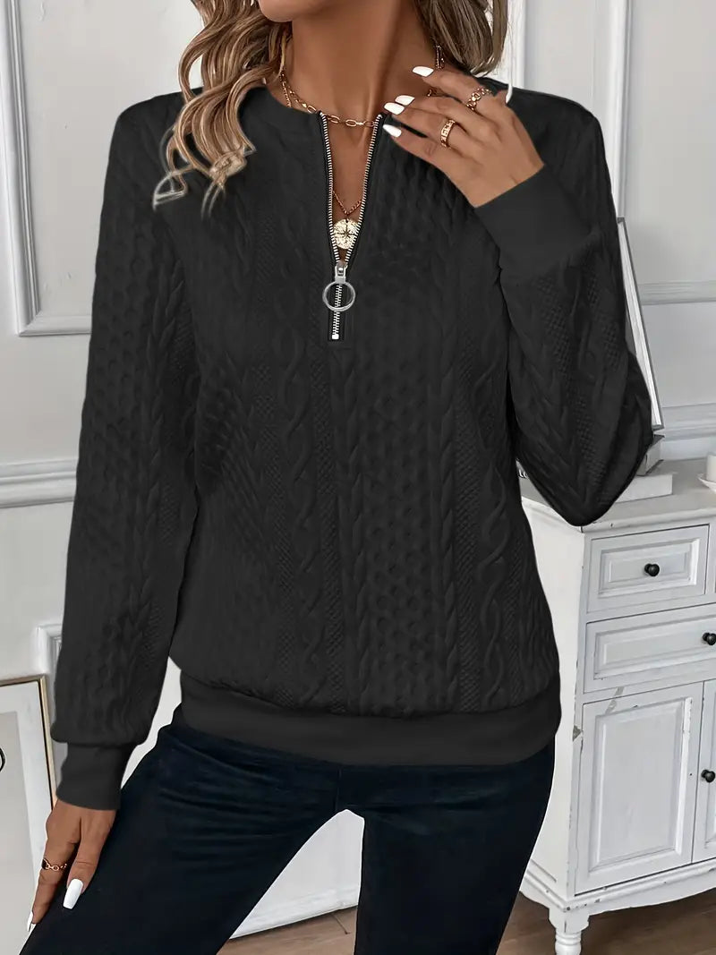 Emma Elegant Quarter-Zip Sweater