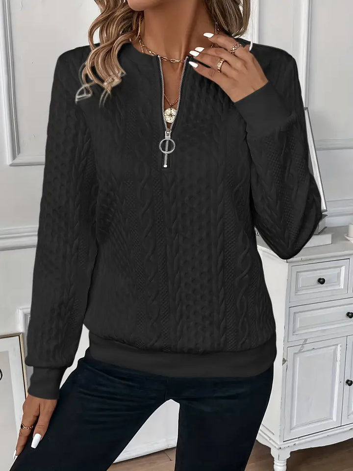 Emma Elegant Quarter-Zip Sweater