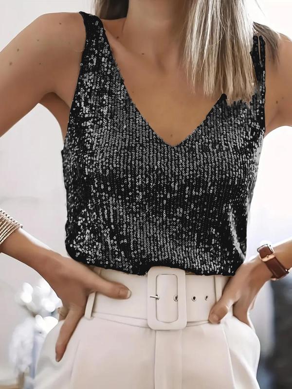 Kaitlyn Sleeveless Glitter Top