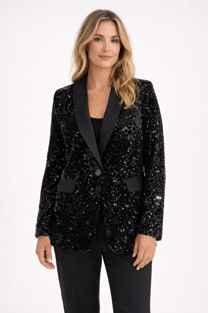 Luxara Shimmer Sequin Blazer
