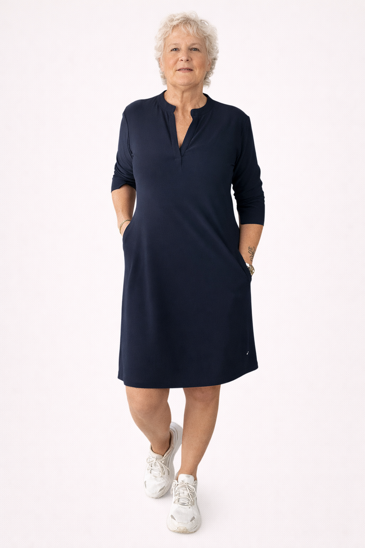 Katherine | Solid V-Neck Dress
