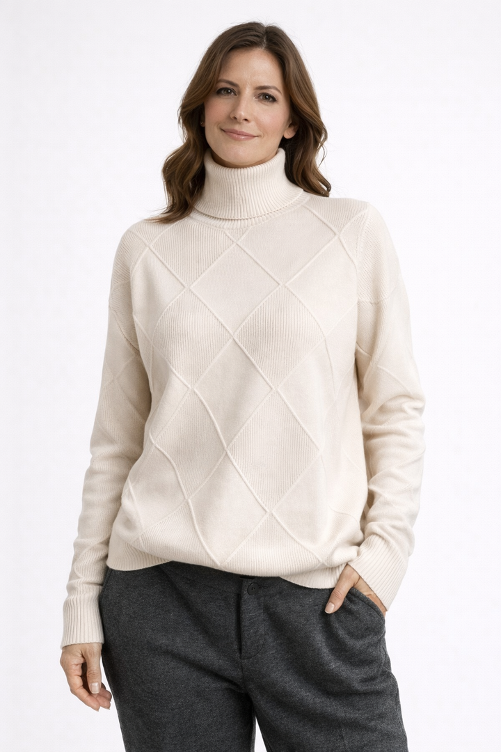 Allegra Diamond Knit Cashmere Sweater