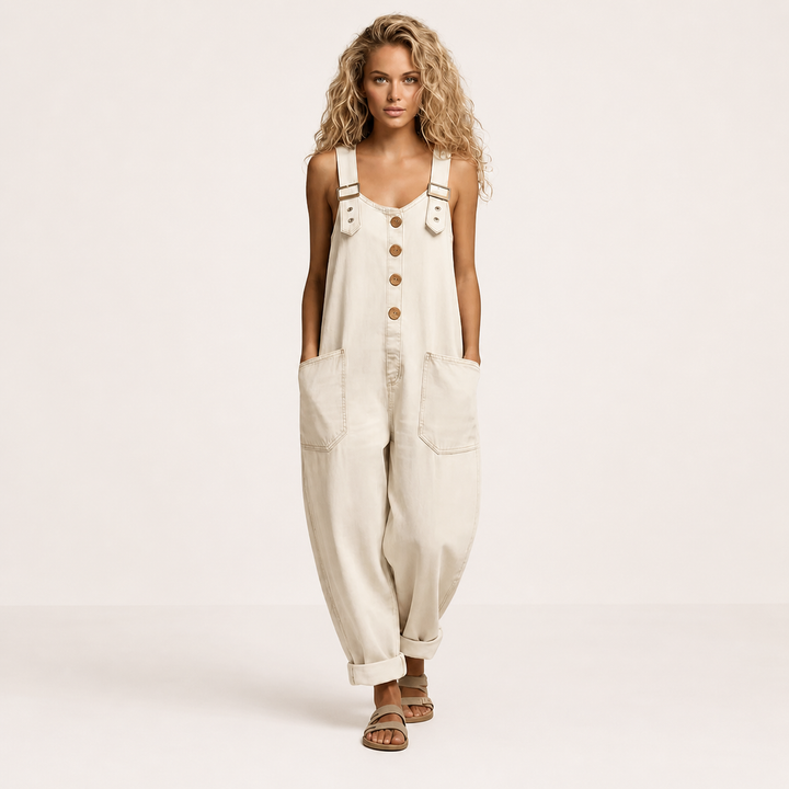 Lejla Vintage Cotton Denim Jumpsuit