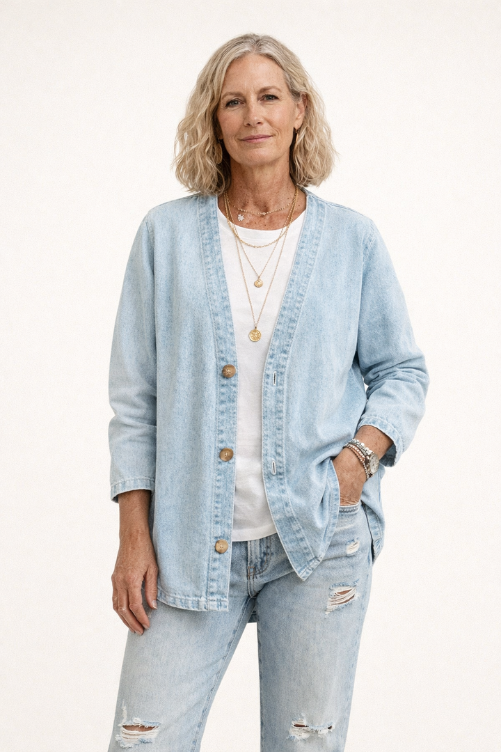 Mirelle Denim Look Cardigan
