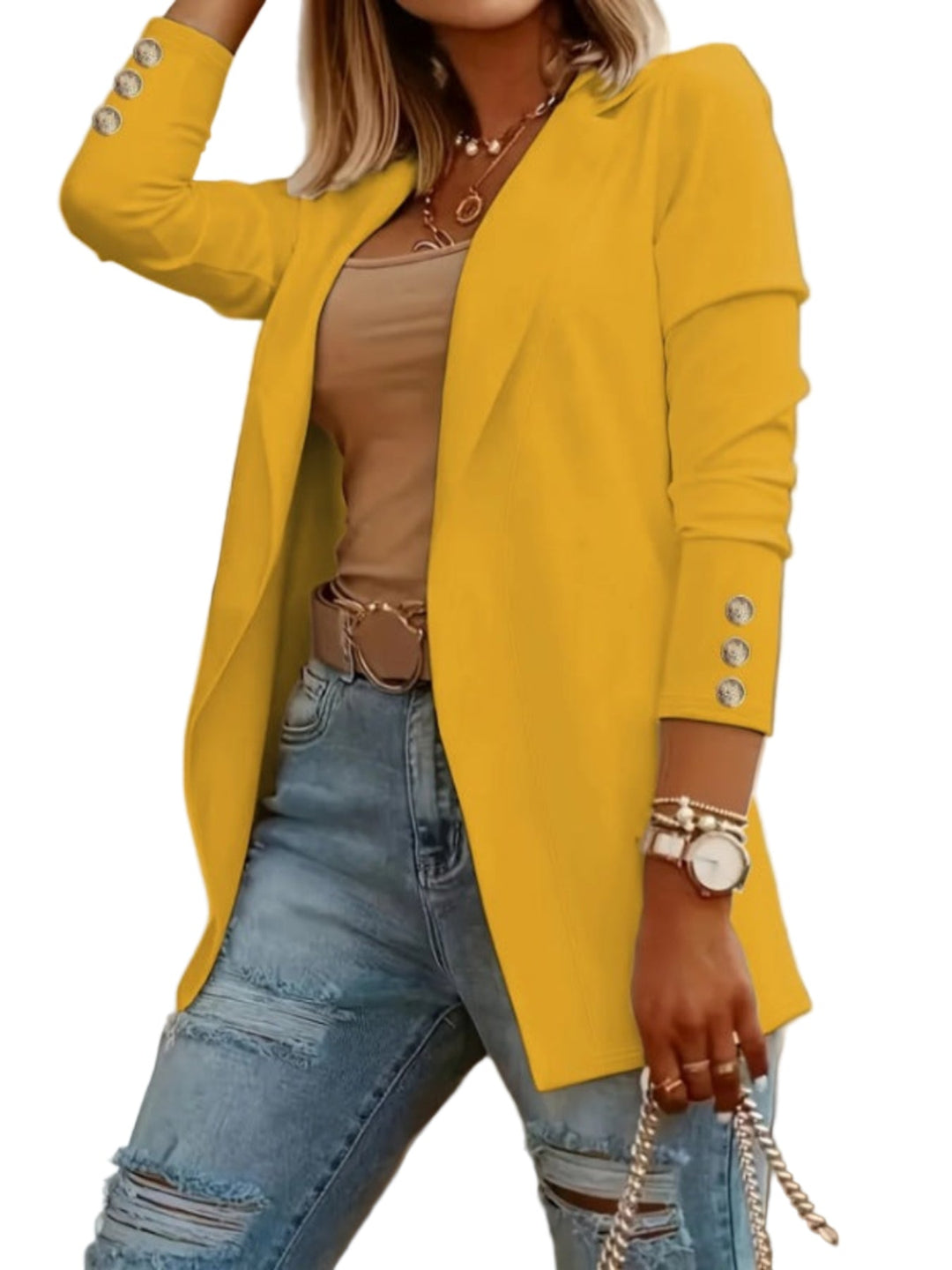 Odin Casual Long Sleeve Open Front Blazer
