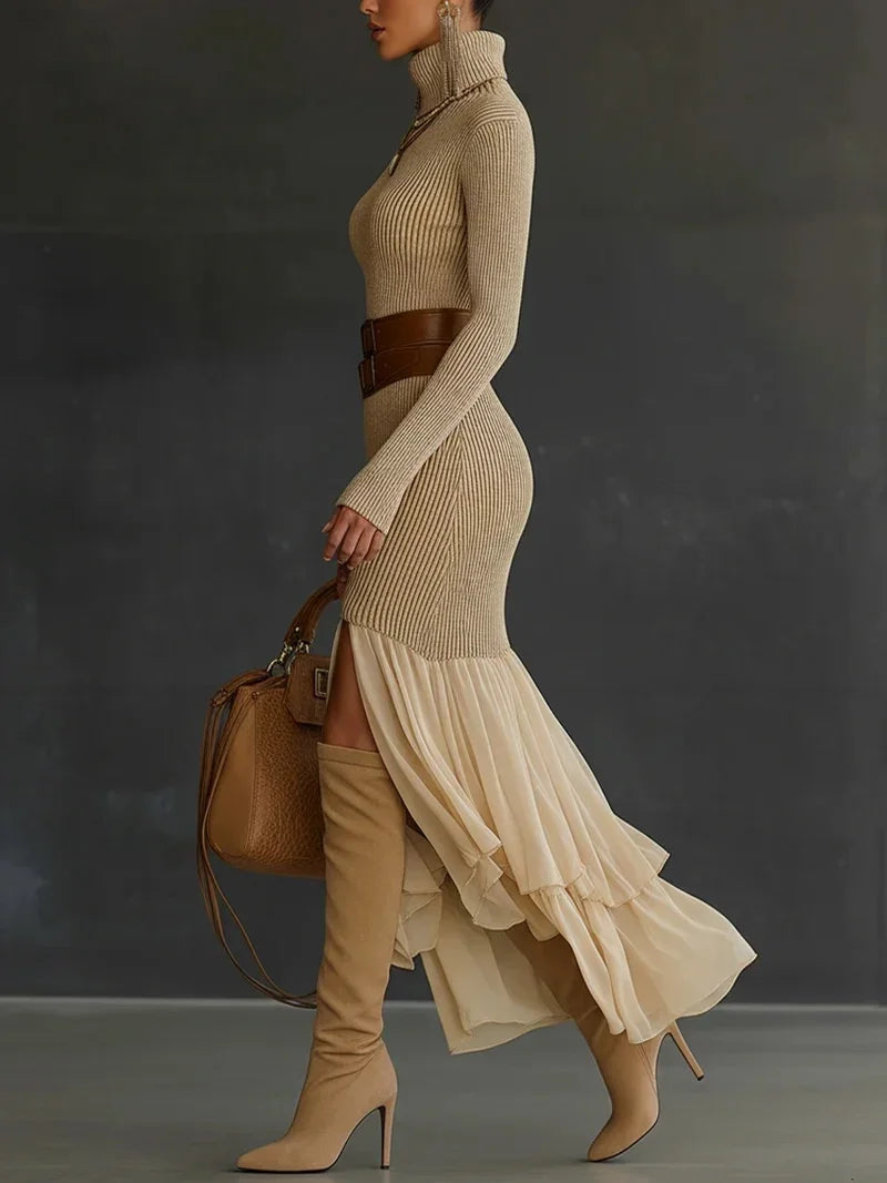 Knitted Turtleneck Dress