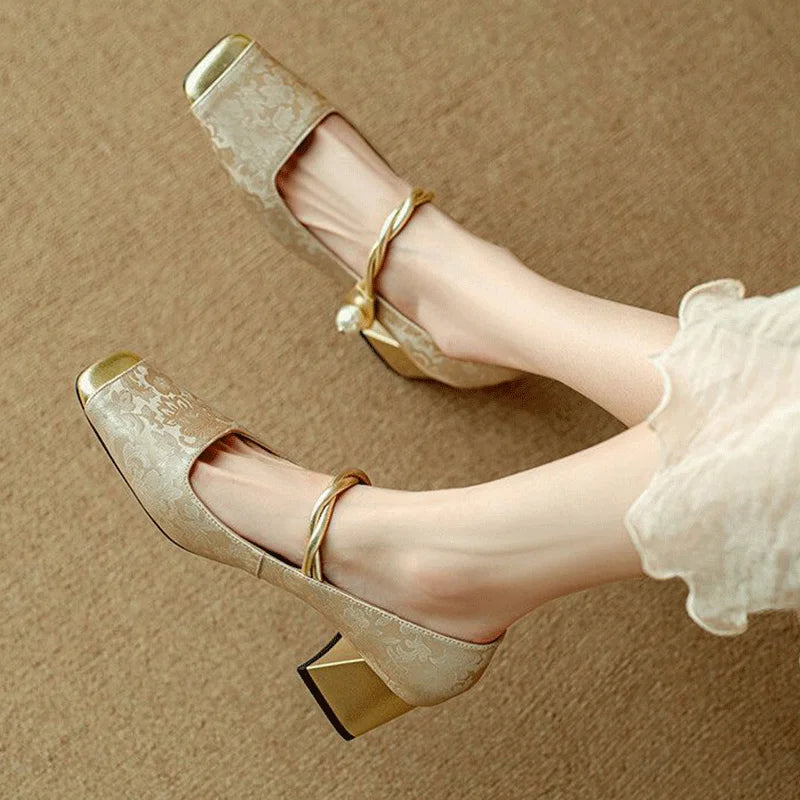 Elara Embossed Heels