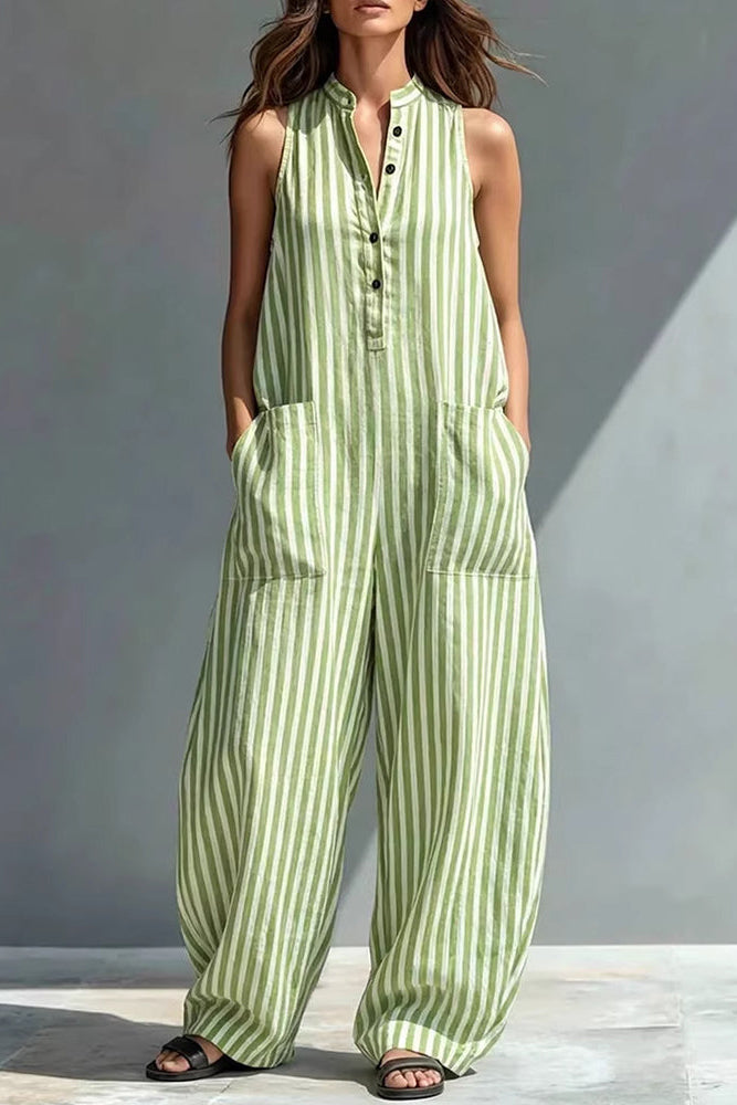 Solaya Striped Wide-Leg Jumpsuit