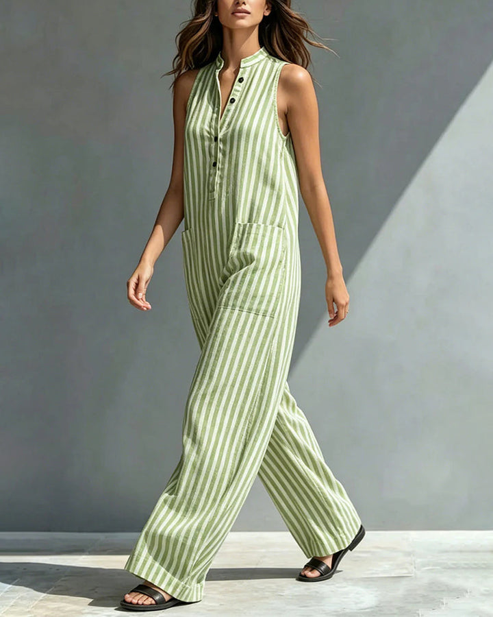 Solaya Striped Wide-Leg Jumpsuit