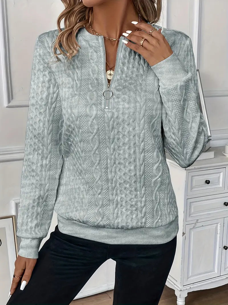Emma Elegant Quarter-Zip Sweater