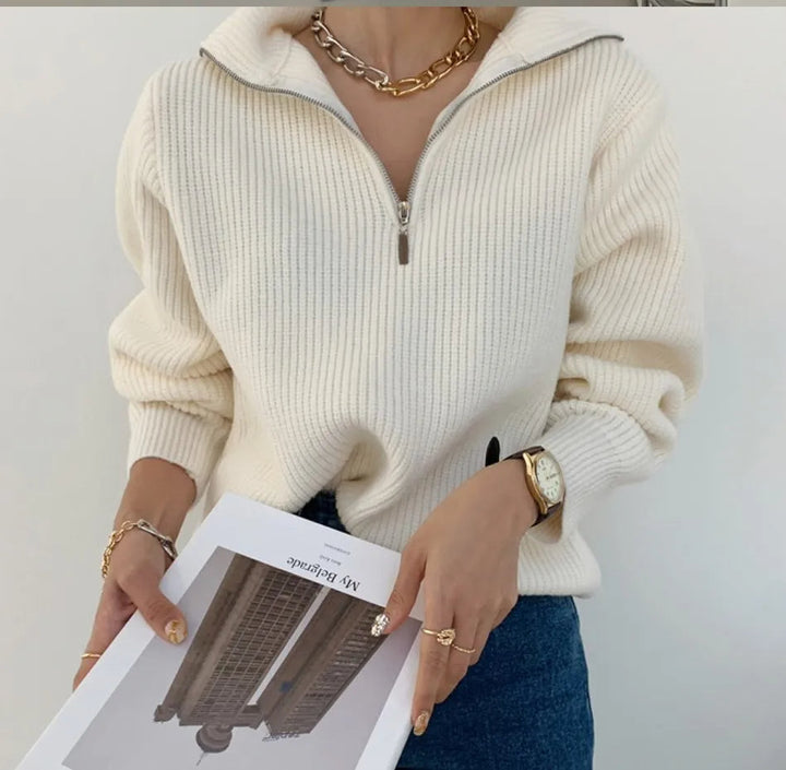 Elodie Comfy Half-Zip Sweater