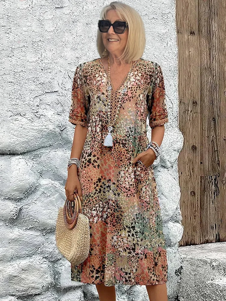 Amélie Elegant Printed Dress