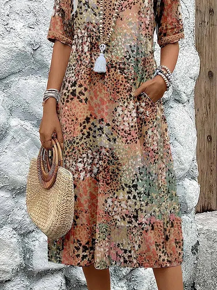 Amélie Elegant Printed Dress