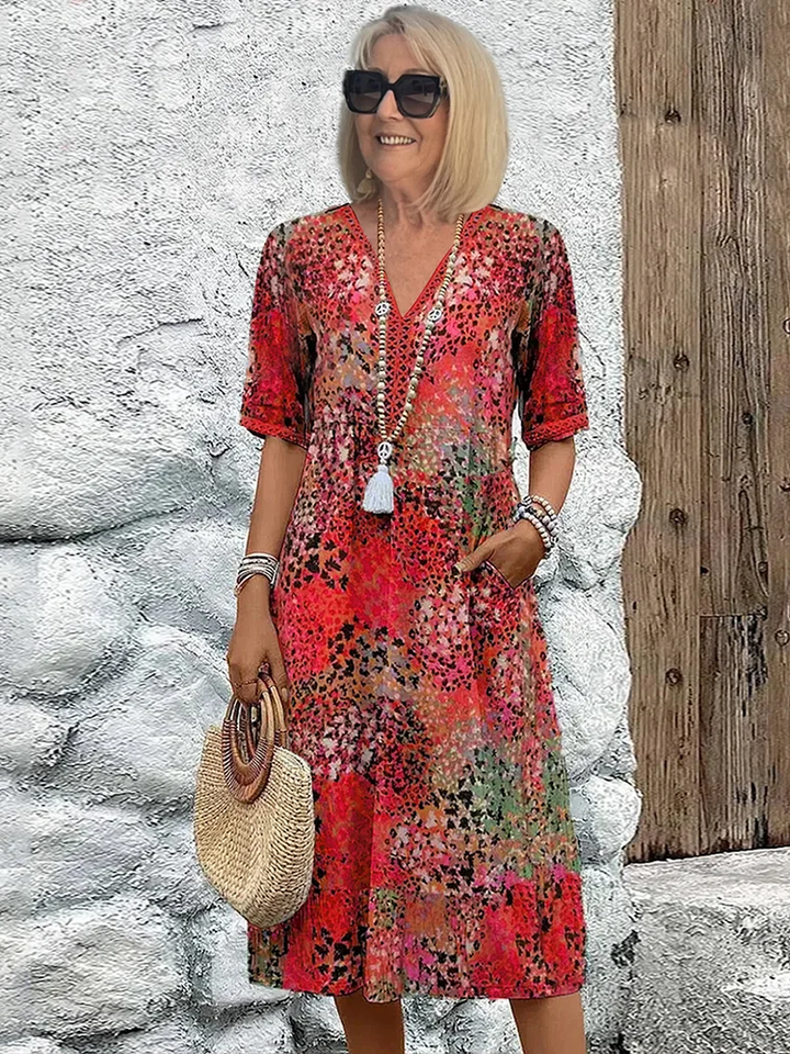 Amélie Elegant Printed Dress