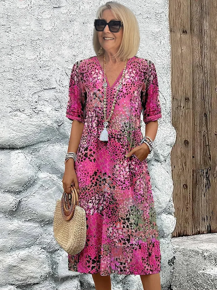Amélie Elegant Printed Dress
