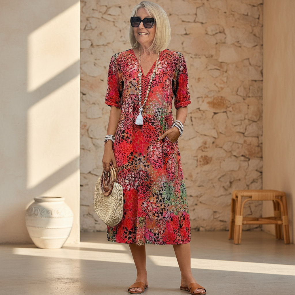 Amélie Elegant Printed Dress