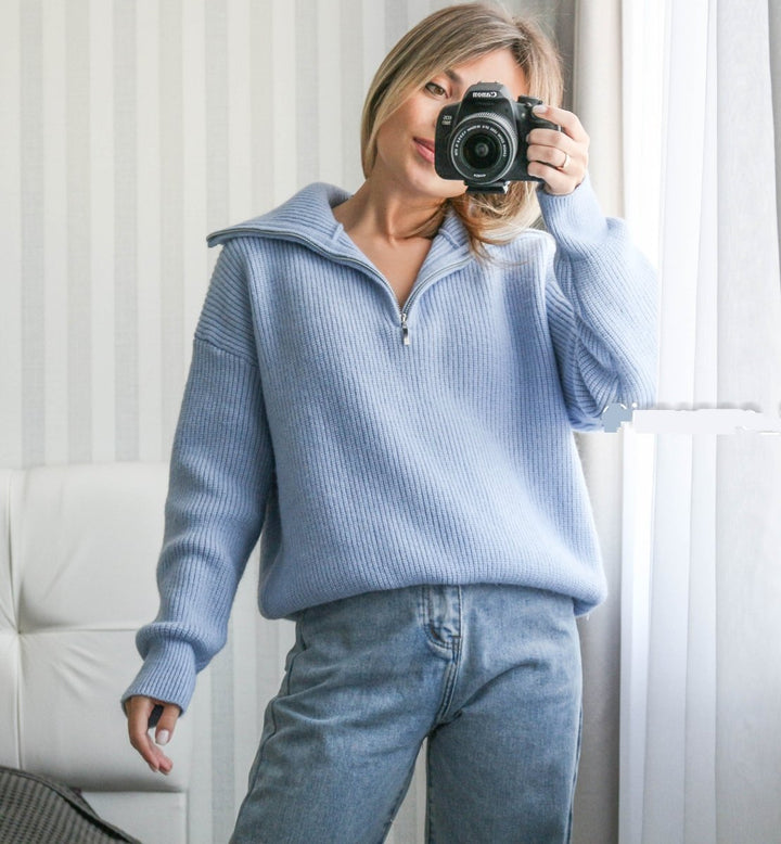 Elodie Comfy Half-Zip Sweater