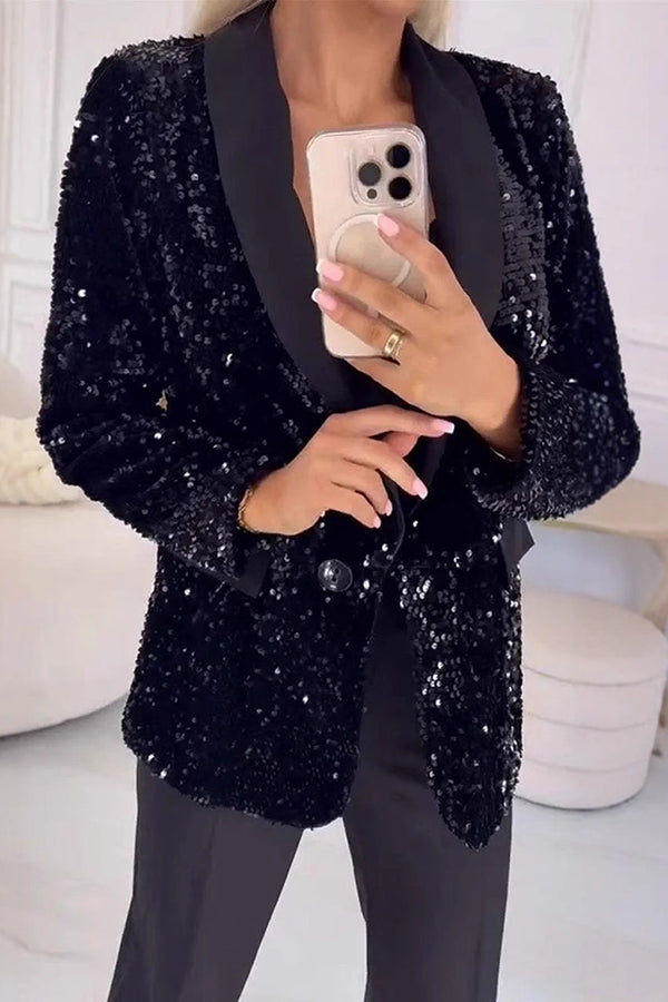 Luxara Shimmer Sequin Blazer