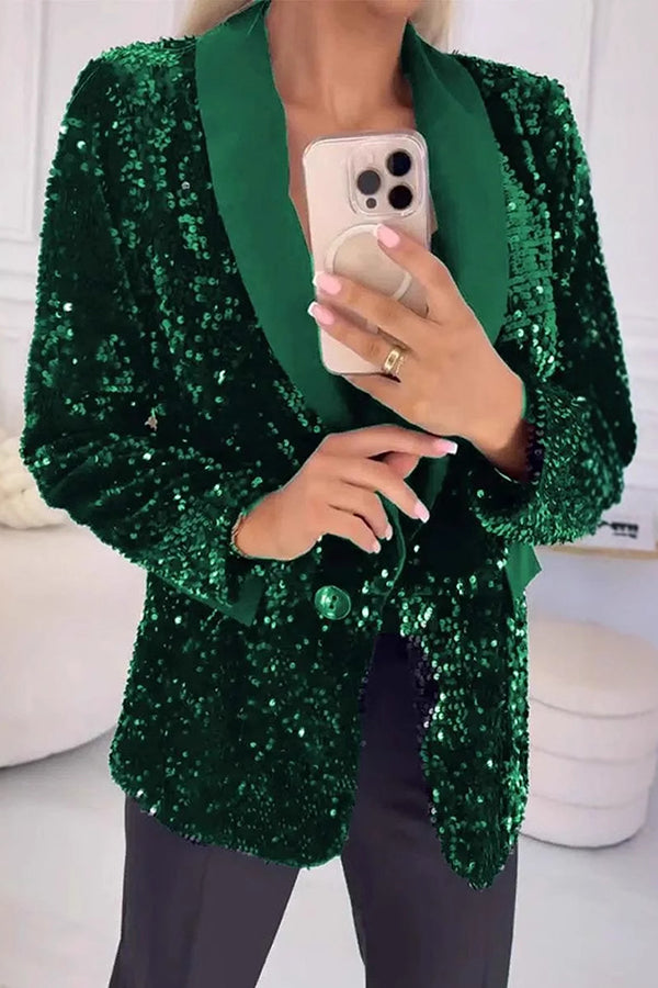 Luxara Shimmer Sequin Blazer