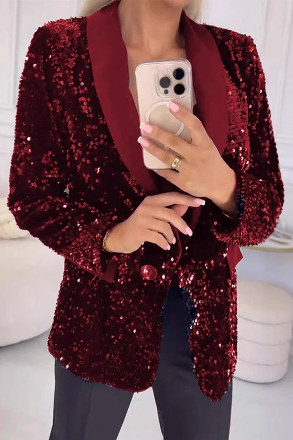Luxara Shimmer Sequin Blazer