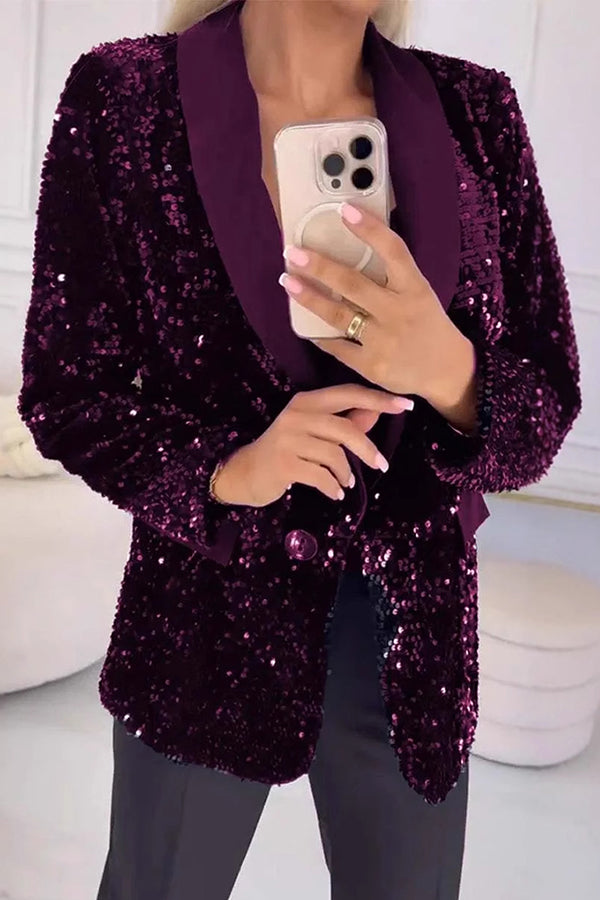 Luxara Shimmer Sequin Blazer