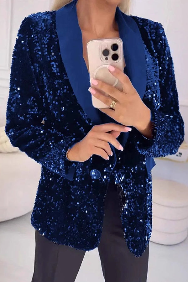 Luxara Shimmer Sequin Blazer