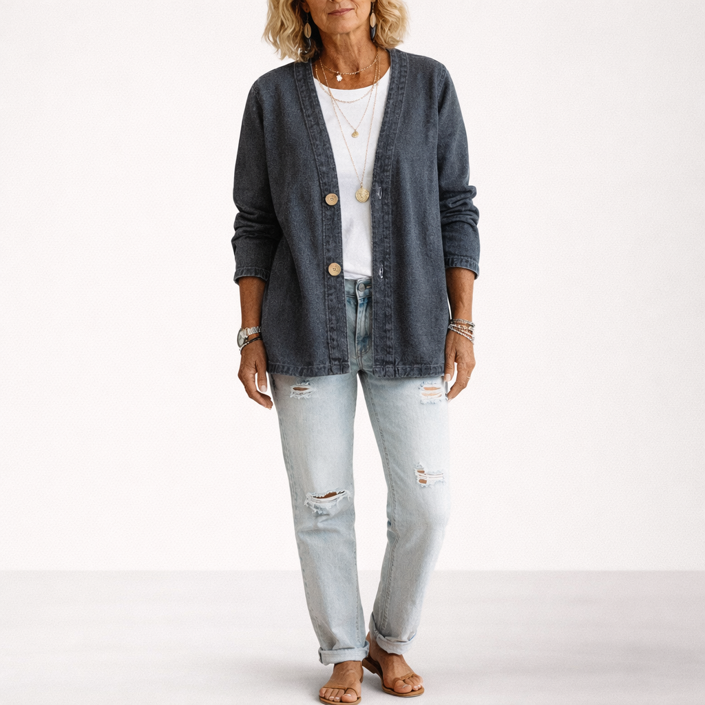 Mirelle Denim Look Cardigan